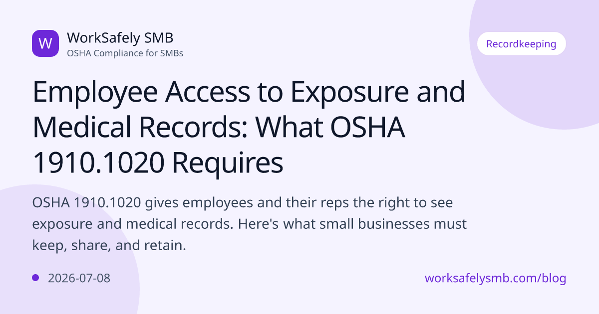 Employee Access to Exposure and Medical Records: What OSHA 1910.1020 ...