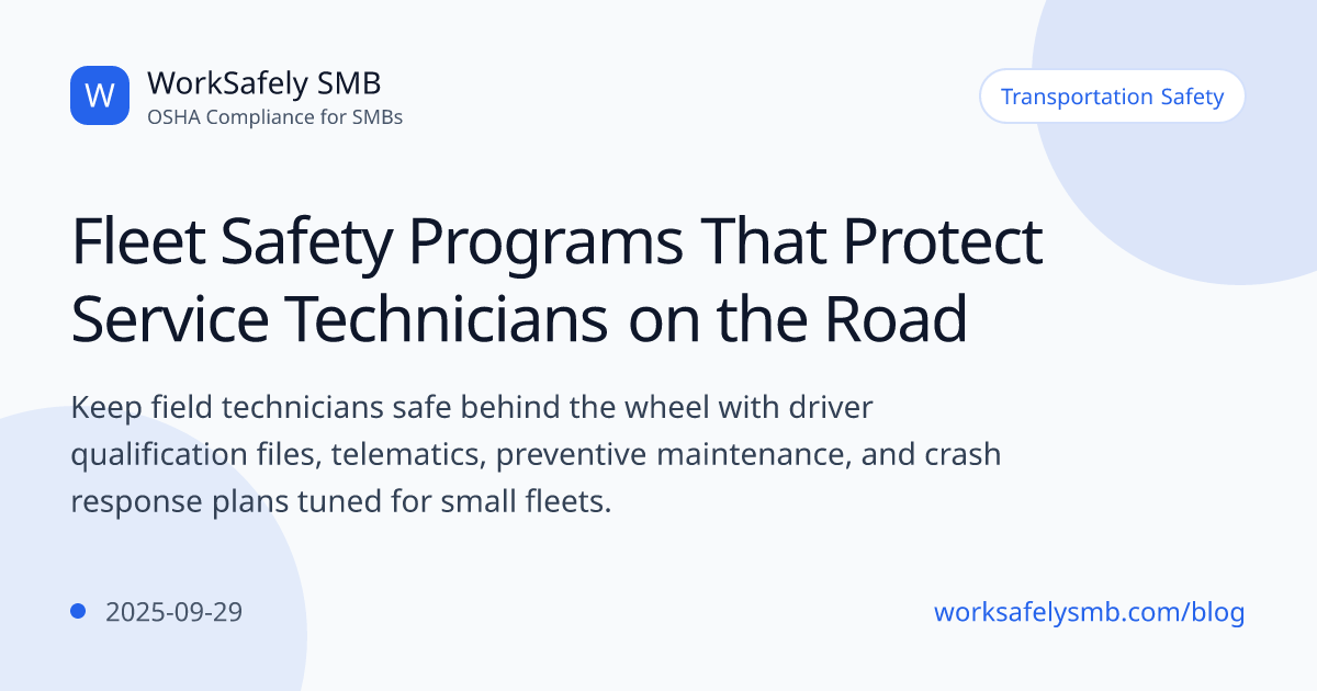 Fleet Safety Programs That Protect Service Technicians on the Road ...